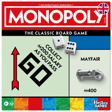 Monopoly Board Game Classic Game with Storage Tray and Larger Tokens Ages