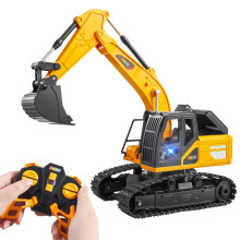 JOYIN Remote Control Digger Toys for Boys RC Excavator Toy with Lights