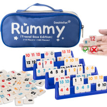 Doublefan Mini Rummy SetTravel Size Rummy Game with Durable Canvas Bag Clas