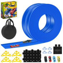 Car Track 5M Flexible Race Track for Toy Cars with 4 Cars 2 Flexible Ramps