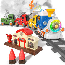 MORECOLL Train Set for Toddlers wSteam Music Lights First Choo Choo Train