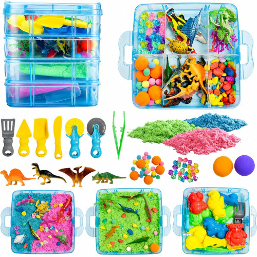 AGENTLAN Dino  Ocean Sensory Sensory Bin with Play Sand
