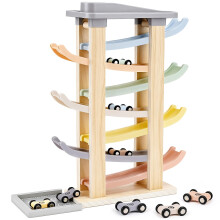 Joyreal Wooden Car Ramp Toy Montessori Toys for 1 2 3 Years Old Ramp Racer