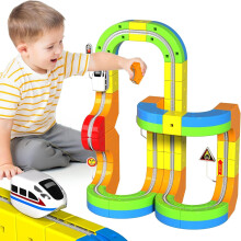 Magneverse 69PCS Fusion Toys Electric Train Set for Kids 3 Years Old 3D Mag