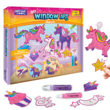 Imagimake Window Art Unicorn DIY MessFree Craft Kit for Kids Ages 5