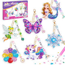 Gift for 5 6 7 8 9 Year Old Girls Diamond Art and Craft Kit for Kid Age 6-8