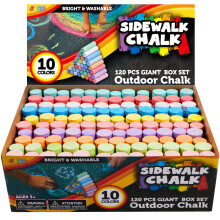 JOYIN 120 Pack Washable Sidewalk Chalk Set in 10 Colors for Kids Giant BoPa