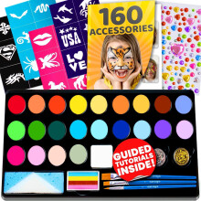 Blue Squid Face Painting Kit for Kids 28 Color Face Paint Kit Palette with