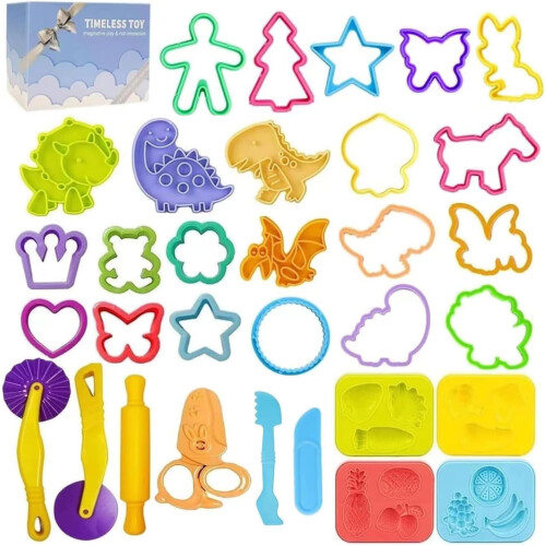 Jaeespon Dough Tools Play for KidsDough Accessories Molds Dinosaur Fruit Ro