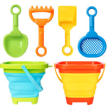 Collapsible Beach ToysFoldable Sand Bucket and Spade Beach Set For Kids