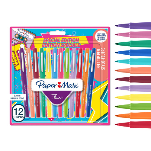 Paper Mate Paper Mate Flair Felt Tip Pens  Medium Point 07 mm Marker Pens  Assorted Re