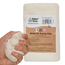 Baker Ross FX923 White Air Drying Clay  Pack of 1kg Modelling Clay Air Dry