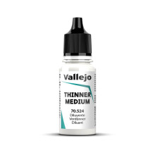 Vallejo Thinner Medium Colorless Diluent for Acrylic Paints 18 ml Bottle Id