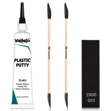 Premium Vallejo plastic Putty 20ml with 3 X Precision Sanding Applicators F
