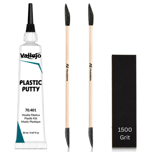 Premium Vallejo plastic Putty 20ml with 3 X Precision Sanding Applicators F