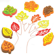 Baker Ross Foam LeafShaped Stampers for Kids Art Projects to Decorate Cards