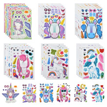 OSDUE 30 PCS Make a Face Sticker Sheets Unicorn DIY Stickers for Crafts Mak