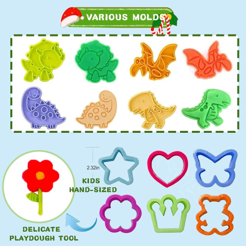Jaeespon Dough Tools Play for KidsDough Accessories Molds Dinosaur Fruit Ro 1