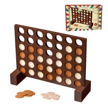 Wooden 4 in a Row Game Classic Strategy Game for Kids and Adults Connect Th