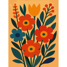 Yveszomi Minimalist Flowers Paint by Nnumbers for Adults Beginners 12x16in