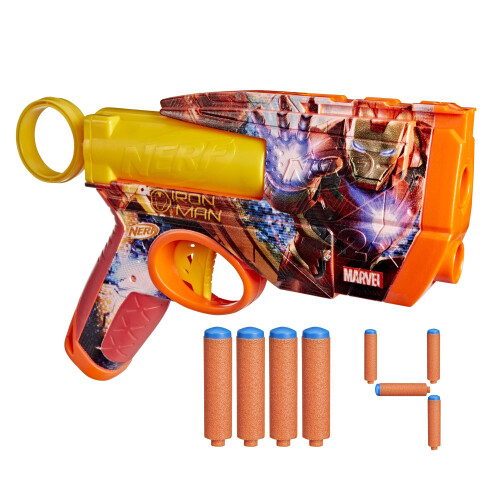 Nerf Nerf Marvel Iron Man Dart Blaster with 2Dart Capacity PullBack Priming  4 O 1