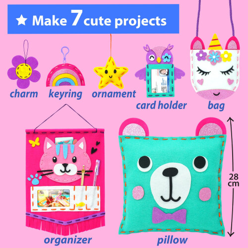 KRAFUN Beginner Sewing Kit for Kids Ages 5 7 DIY Projects 2