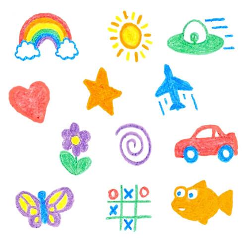 ZIMPLI  6 Large Bath Crayons Washable Colourful Kids Bath Pens Creative Mes 2