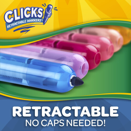 Crayola CRAYOLA Clicks 10 Washable Retractable Capless Colouring Pens Classic 2