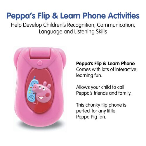 Peppa Pig Peppa Pig PP06 Peppas Flip  Learn Toy Phone for KidsInteractive Learning an 2