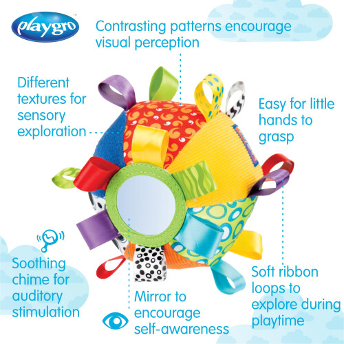 Playgro Kick  Play Loopy Loops Ball  Interactive Sensory Development Toy fo 1
