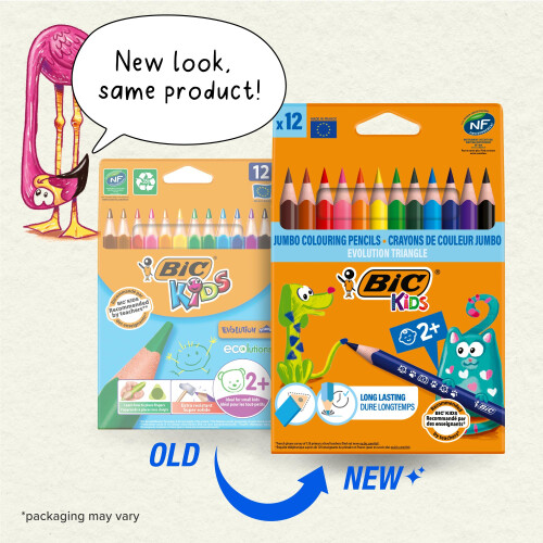 BIC BIC Kids Evolution Triangle Coloured Pencils Colouring Pencils Ideal for Sm 1
