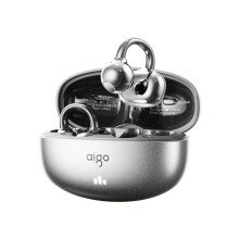 (Black) Aigo/CJ195 Bluetooth Earphones, Wireless Air Conduction Open-Ear Clip-On Design