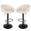 Set of 2 Bar Stools linen bar chairs Adjustable Height Beige 1