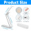 Ranpo White Foldable Rechargeable LED Desk Lamp Portable 5