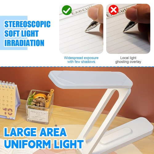 Ranpo White Foldable Rechargeable LED Desk Lamp Portable 2