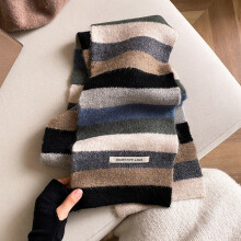 (Gray Brown)Minions Warm Short Knit Scarf With Colorful Design Casual Winter Style Gifting