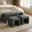 (Grey) 3pcs Nesting Ottoman Bench W/ 2 Footstools 3