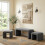 (Grey) 3pcs Nesting Ottoman Bench W/ 2 Footstools 1