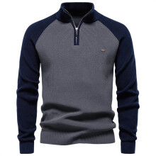 ( Dark Gray ,M)Mens Fall Long Sleeve Knit With Solid Color Design For Urban Wear Casual