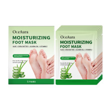 (5 PAIRS) OCEAURA Aloe Vera Moisturizing Care Foot Mask, daily soft and moisturizing foot skin, delicate and smooth