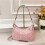 (Pink, 29*22*9) Retro old flower crescent armpit shoulder bag 1