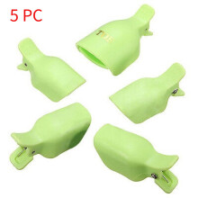 (green-toe5PCS)New 10pcs Plastique Nail Art Soak Off Cap Clip Uv Gel Polish Remover Outil Wrap