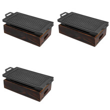 3X Rauchfreier Tragbarer BBQ Grill Koreanischer Japanischer Holzkohle BBQ Ofen Barbecue Grill Haushalt Draussen Antihaft BBQ Ofen A