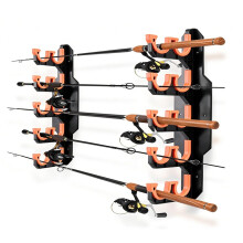 Nastopee Fishing Rod Holder for 10 Rods, Wall & Ceiling Mount Rack with Silicone Padding, Space Saving Fishing Pole Organiser for Garage