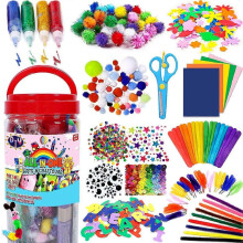 Barnpysselmaterial för barn, ålder 4-8, 4-6, 8-12 med glitterlim, piprensare, pysselkit