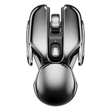 Mouse wireless ergonomico in metallo, 2.4G, silenzioso, impermeabile, ideale per e-sport.