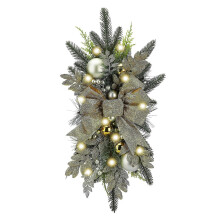 Guirlande de Noël LED à piles pour décorer un escalier, une cheminée ou un manteau de cheminée