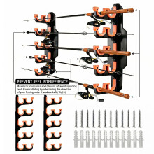 Misvayli Fishing Rod Rack for 10 Rods, 30mm Slot Wall Ceiling Mount with Silicone Protection, Fishing Pole Holder for Garage Shed Boat