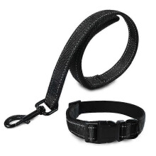 Verstellbares, reflektierendes Hundehalsband- und Leinen-Set aus robustem Nylon mit gepolstertem Komfort für kleine und mittlere Hunde