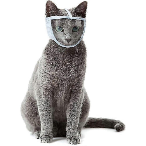 Cat Muzzle Breathable Transparent Anti Bite Face Cover for Nail Trimming Bathing Medium JS